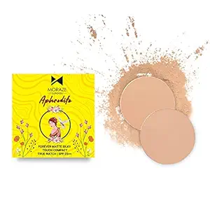 Moraze Matte Finish Face Compact Powder For Women, Oil-Controller & Smooth Applicate, Blending With Skin Type (True Match - 9 Gm)