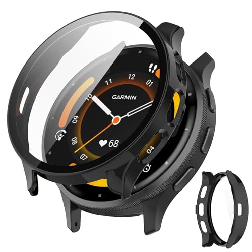 JXRICH Ή Garmin Venu 3 P[X Ή 45mm y PC+KX K[~ Venu3p یJo[ x ȒP ϏՌ Sʕی venu 3 p Jo[ 45mm P[XΉ (ubN)