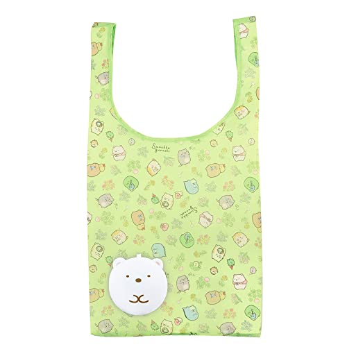 ジェイズプランニング ボールエコバッグ すみっコぐらし しろくまGR コンパクト収納 キーホルダー ボールチェーン サイズ:h36×w33×d8cm(収納袋h10×w10×d5cm)