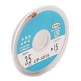 Ausla Lötdocht, Entlötgeflecht aus Rotem Kupfer, Hohe Effizienz für Schnelle Wärmeübertragung, Ideal für PCB-Reparatur und Elektronikwartung (CP-3515)
