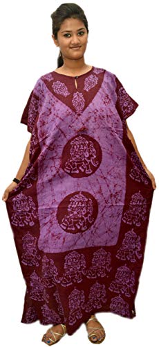 Image of Cotton Kaftan Dress Maxi Long Tunic Batik One Size