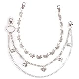 Diseño de moda: la cadena de mezclilla de diseño multicapa consiste en dos o tres cadenas de diferentes longitudes y un anillo grande. Haz atractiva y hermosa para obtener más felicitaciones.