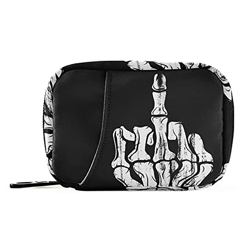 Naanle Hand Skull Pill Box 7 Day Pill Case Travel Pill Organizer Bag with Zipper Portable Weekly Case Compact Size for Vitamin Supplement Holder