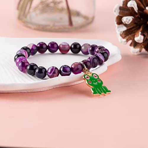 Image of Frog Lover Gift Frog Spirit Animal Gift Frog Bracelet Frog Charm Jewelry Inspiration Gift for Friend