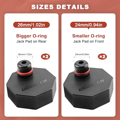 Image of Lifting Jack Pads and Tire Repair Tool Kit for Ford Mach E, 4PCS Rubber Jack Pad Adapter Jacking Point Pucks for Mustang Mach-E 2021-2025, All-in-1 Car Tire Repair Tool Kit with Storage Box