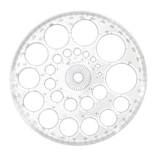 TWIN SEVEN® Plastic Pro Circle with 25 Circles, Hyperbola-Parabola Template, Geometry Template, Drafting Scale Ruler Very Useful to Architect, Engineering Students, Office Employee (Set of 3) 3