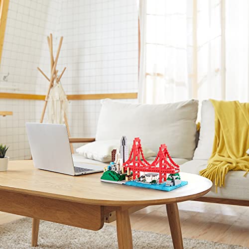 Golden Gate Bridge Micro Building Blocks Set, San Francisco City Architecture Model Kit Collectible Display with Detailed Bridge Structure, Gift for Adults and Architecture Lovers ( 1610PCS ) - image 4