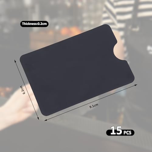 15 Stück EC Karten Schutzhülle, RFID Blocker Kartenhülle, Kartenschutzhülle für EC Karte, für Kreditkarte, Personalausweis, Bank Karte 9.1x6.2cm Schwarz – Bild 3