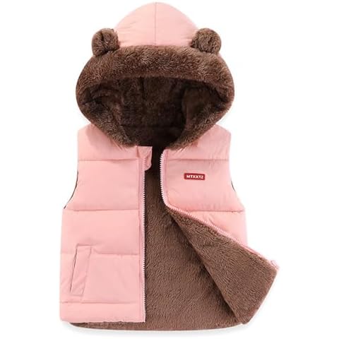 JiAmy Warm Gilet for Toddlers with Hood Cover