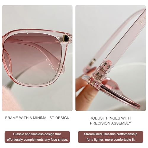 Trendy Oversized Women's Sunglasses – Vintage Square Frames with Gradient Lenses3