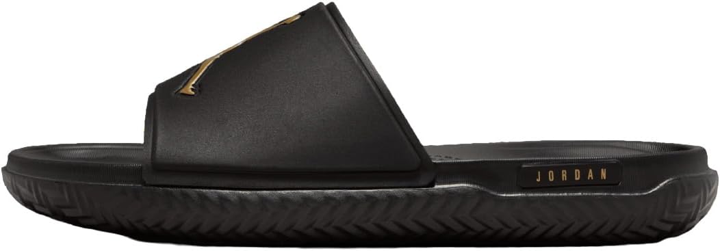 lateral view of a black Nike Jordan Jumpman slide