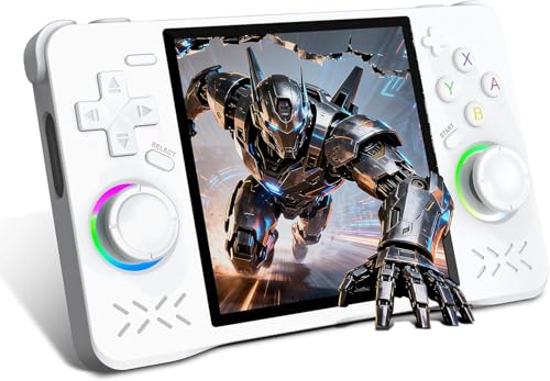 Image of XF40H Handheld Game Console, 64GB Retro Gaming Device with 4.0 Inch 4K HD IPS Screen, 20000+ Preloaded Games, Linux System, Inbuilt WiFi (White) (White)