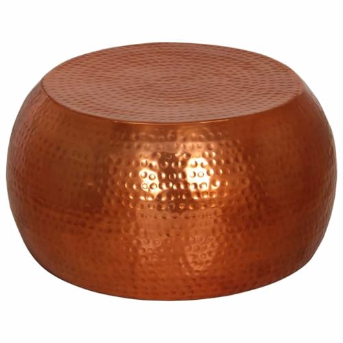 vidaXL Table Basse Laiton Ø55x28 cm Aluminium, Table latérale, Table de Salon, Table d'accent, Bout de canapé, Table Centrale, Table à thé
