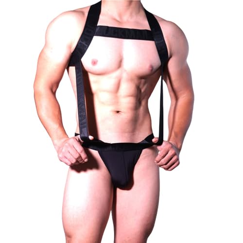 JOCKMAIL Mens Harness with Jockstrap Bodysuit Sexy Mens Shoulder Straps G-String Thong Shoulder Strap Fitness One-piecs3