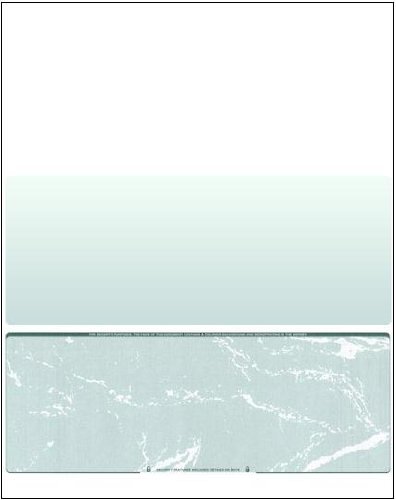Business Voucher Check Stock - Computer Laser Checks - 500 Sheets, Check on Bottom, Green Marble