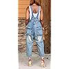 CHARTOU-Womens-Casual-Loose-Fit-Jean-Jumpsuit-Overalls-Crop-Harem-Denim-Pants-Large-Light-Blue CHARTOU Women's Casual Loose Fit Jean Jumpsuit Overalls Crop Harem Denim Pants (Large, Light Blue)