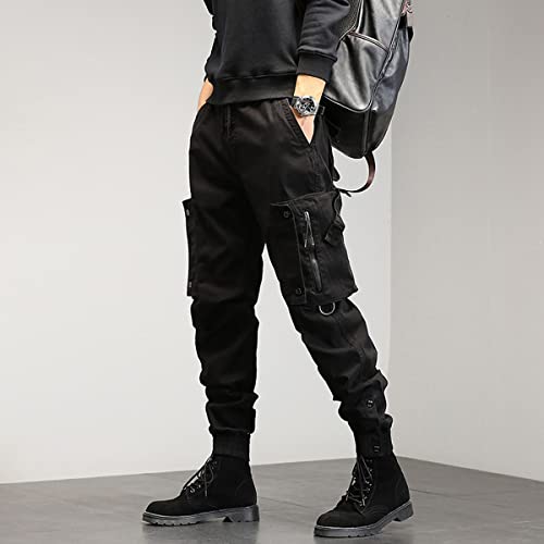 Gothic Overalls Men's Korean Version of The Harem Pencil Pants Loose Beam Multi-Pocket Trousers2