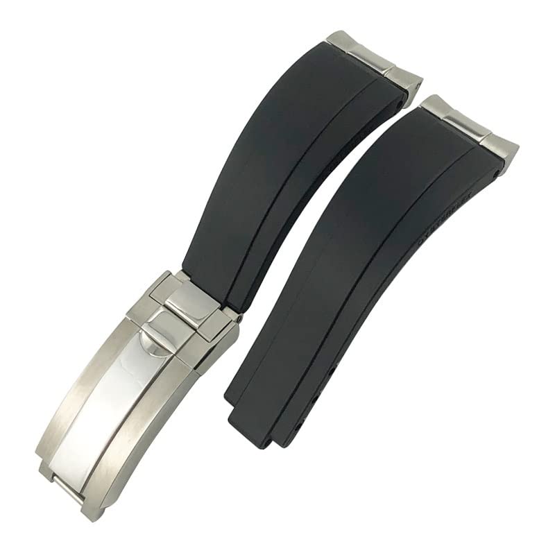 Bracelet montre caoutchouc 20mm maillons dorés style Daytona