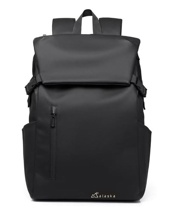 Image of ALASKA Roll-Top Top Open Backpack for Men, Women, 24L to 32L Expandable Backpack with Laptop Compartment, Water Resistant Anti-Theft Business Travel Work College Backpack Bag