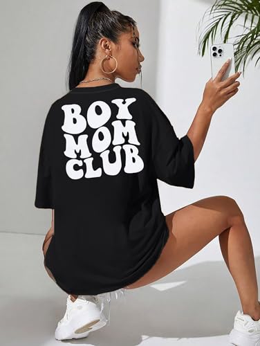 Boy Mom Club Shirt Mama Fashion Graphic Tee Shirts Mother Gifts T-Shirt Casual Short Sleeve Tee Tops4