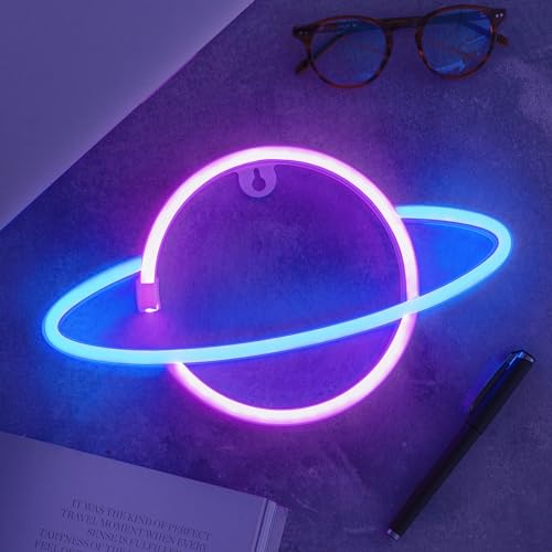 NELUX Confezione da 2 Pianeta e Nuvola - Luci Neon...