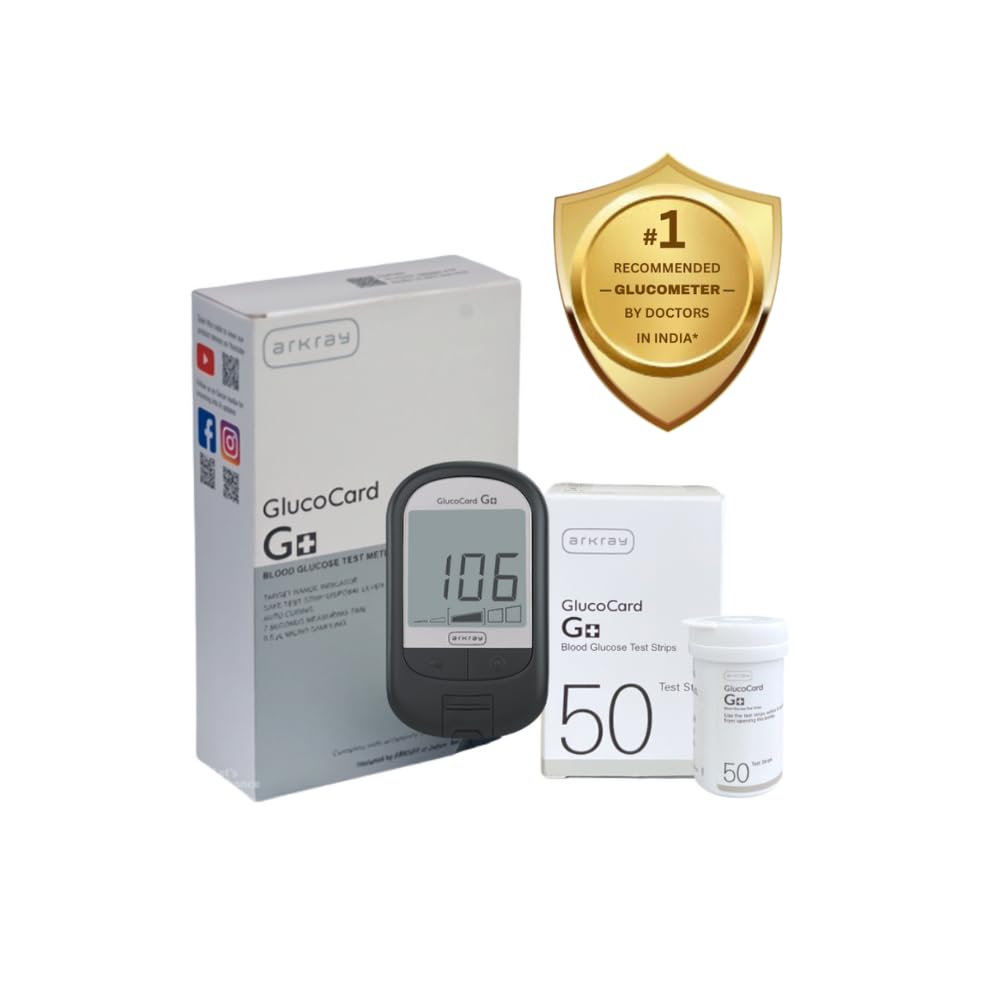 ARKRAY Glucocard G+ Advance glucometer machine | FREE 50 bottlepack Test Strips + 25 Trustlet Lancets + 1 Lancing device | Made in India | Designed with Advanced Japanese Technology (B0C52ZGWJX) Amazon Price History, Amazon Price Tracker