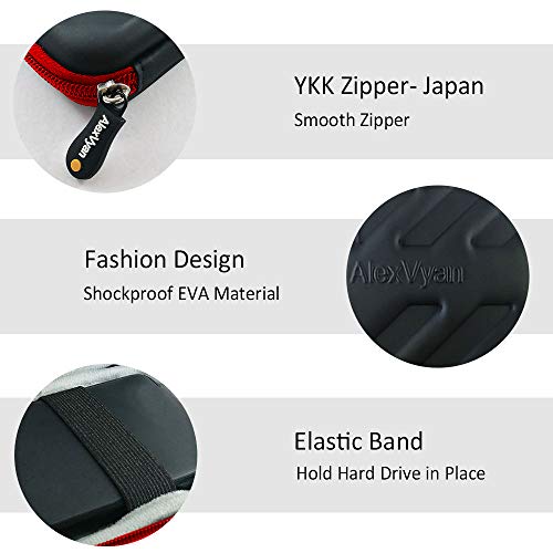Image of AlexVyan - Shock Proof External Hard Disk Case Protector for 2.5 Inch Seagate Expansion 1TB Wired External USB 3.0 2.0 Hard Drive Disk (500 GB, 500GB,1TB, 1 TB, 2TB 2 TB ,1.5TB 1.5 TB 3TB 3 TB Compatible) Cover HDD Case Casing Carry Bag Pouch Sleeve Enclosure (Black Bubble)