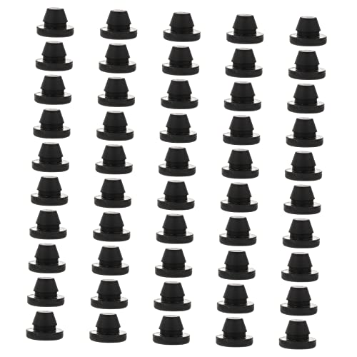 Housoutil 50 Pcs Tapón de Silicona Protectores de Suelo para Patas de Mesa Puerto de Altavoz Ojal Patas para mesas Patas Mesa Almohadilla para pies de Muebles Fundas para pies de Silla Black