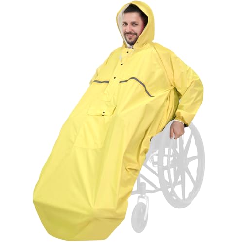 ANYOO Wheelchair Waterproof Poncho with Hood Reusable Cover Lightweight Poncho Cloak perfect for Adult - Main Image