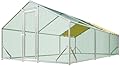 Quictent Premium Large Metal Chicken Coop Run Upgraded with Reinforced Hardware Cloth & 1.26" Galvanized Metal Tube, Walk-in Poultry Cage for Outdoor Yard Farm, Waterproof Cover, 19.7x9.8x6.6FT