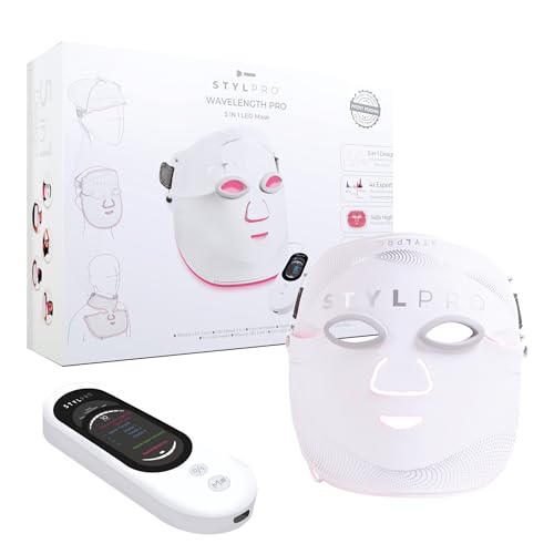 STYLPRO WAVELENGTH PRO 5-in-1 LED Light Therapy Mask – Red Light Therapy for Face, Neck, Back & Hair | 548 LEDs | Age defying, Wrinkles, Hair Growth
