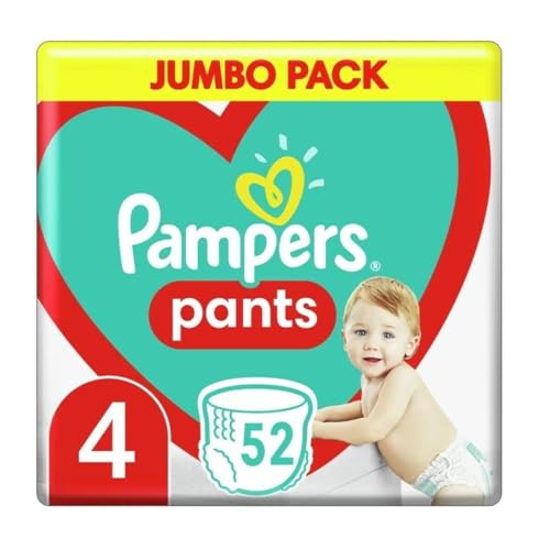 Pampers Pants Windeln Größe 4 (9-15 kg), 52 Stück, Schutz & Komfort Pampers in Einfach anzubringenden Windeln