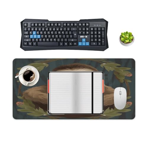 Tapete para escritorio Sloth grande antideslizante de caucho miniatura 4