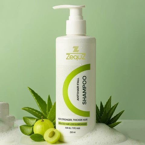 Z.eq..uZ Anti Hair Fall Shampoo, Reduces Hair Loss and Breakage, for Stronger Thicker Hair, All Hair Types