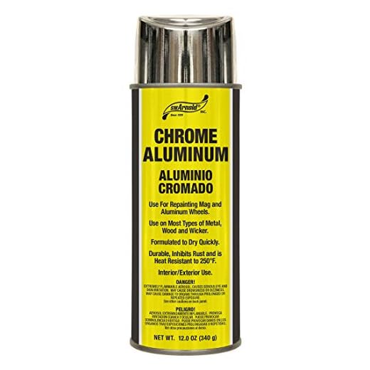 SM Arnold Aerosol Spray Paint Chrome Aluminum 12 Oz. – Multi Surface Paint for Interior & Exterior | Use on Metal, Wood, Plastic, Wicker | Repainting Mag & Aluminum Wheels | Heat Resistant up to 250°F