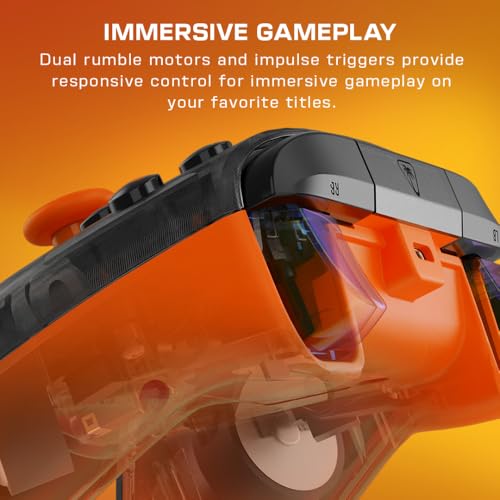 Image of Turtle Beach Rematch Core Wired Gaming Controller Licensed for Xbox & PC | Xbox Series X|S, Xbox One, Audio Controls, Hall-Effect Thumbsticks, Rumble Motors & Impulse Triggers, Ghost Black Camo Orange