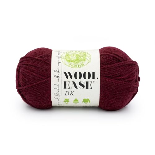 Image of Lion Brand Yarn, Wool-Ease DK Crochet & Knit Yarn, Redwood, Red, 1 Pack | Classic DK Weight Wool Acrylic Blend Knit & Crochet Fiber for Warm Blankets, Light Sweaters, Fall & Winter Hats