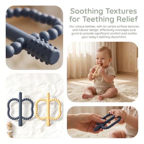 Image of Baby Silicone Teething Toys, Teether Sticks for Babies,3-36 Months