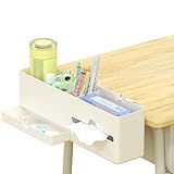 デスクサイド収納オーガナイザー, 4-IN-1 クランプ式デスクサイド, ドリル不要ペン/鉛筆ホルダー, 下吊り下げ式, アクセサリー, テーブルサイド文具整理, ホーム/オフィス必需品用 (大)