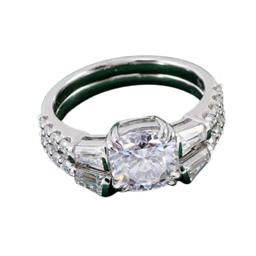 Bague moissanite en argent 925 femme pour anniversaire et mariage
