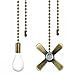 BAQI 2 pezzi per ventilatore a soffitto a forma di lampadina, a forma di ventilatore e lampadina, estensione della catena del ventilatore 3 mm di diametro sfera con connettore, bronzo