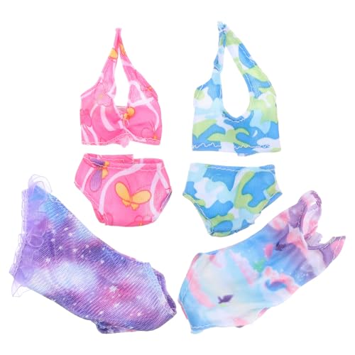 Mikikit Conjunto de Ropa para Muñeca 30 Cm, Traje de Baño Bikini Miniatura, 4 Piezas, Colores Variados, Ropa Decorativa para Muñecas, Accesorios para Juego Infantil