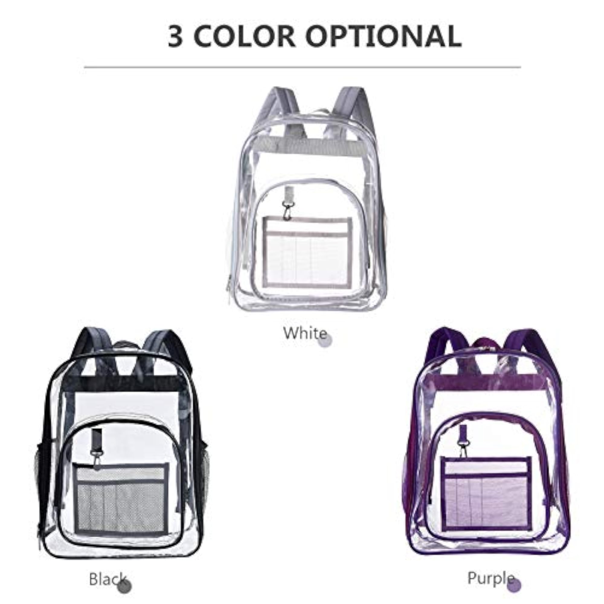 Heavy Duty Clear Backpack for Women, Transparent Bookbag