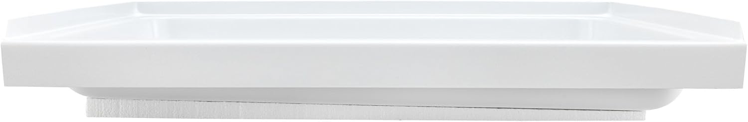 Tough Grade 32 x 24" x 5" White Shower Pan with Right Drain | Drain Included | ABS Plastic | Textured Bottom (Right Drain)