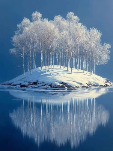 Cadeau Loisirs Créatifs Adultes : Kit Broderie Diamant Forêt Hiver 100x135cm