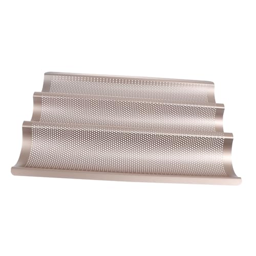 KICHOUSE 1pc Golden Nonstick Baking Tray for Bread Simple Food Baking Mold for Home Use for Artisan French Bread and Whole Loaves for Kitchens and Bakeries