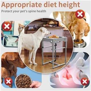 Miniatura 6 de Mobbyko Cuencos elevados para perros, cuenco elevado para perros grandes con cuenco extra grande de 4 litros, 6 alturas opcionales (7.1 a 20.3