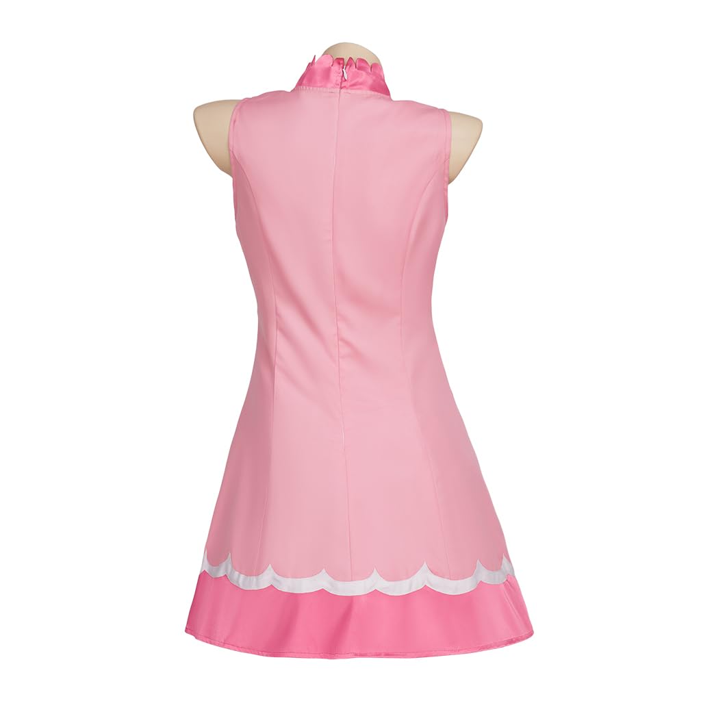 Willyacos Womens Super Brothers Princess Costume Halloween Party Dress Sexy Pink Princess Dress Cosplay for Adult: XX-Large Tennis Dress