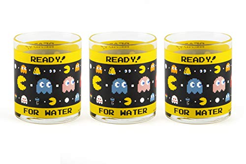 Excelsa Pac Man juego de 3 Vasos de cristal, Transparentes con decoración Ready for Water