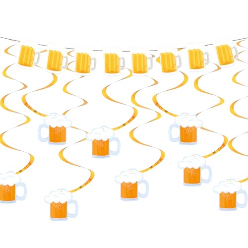 Image of Beer Birthday Banner for Beer Party and Birthday Wedding Party Supplies (Gold+Dark Yellow)
